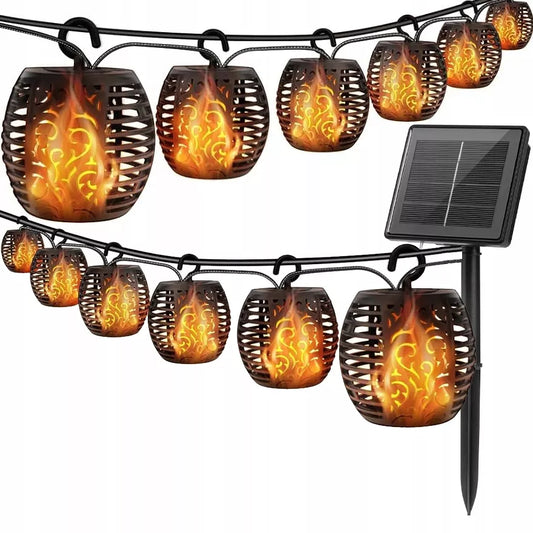 SuperLED saulės energija maitinama LED sodo girlianda 20x LED liepsnos efektas