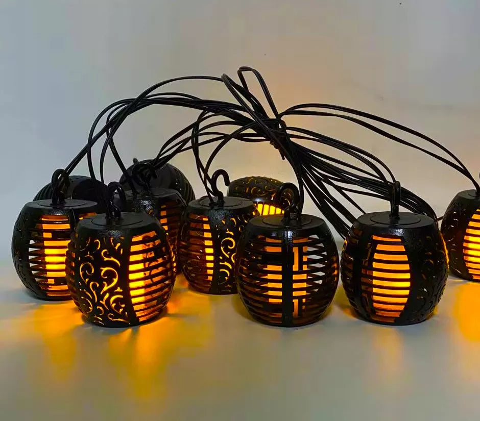 SuperLED saulės energija maitinama LED sodo girlianda 20x LED liepsnos efektas