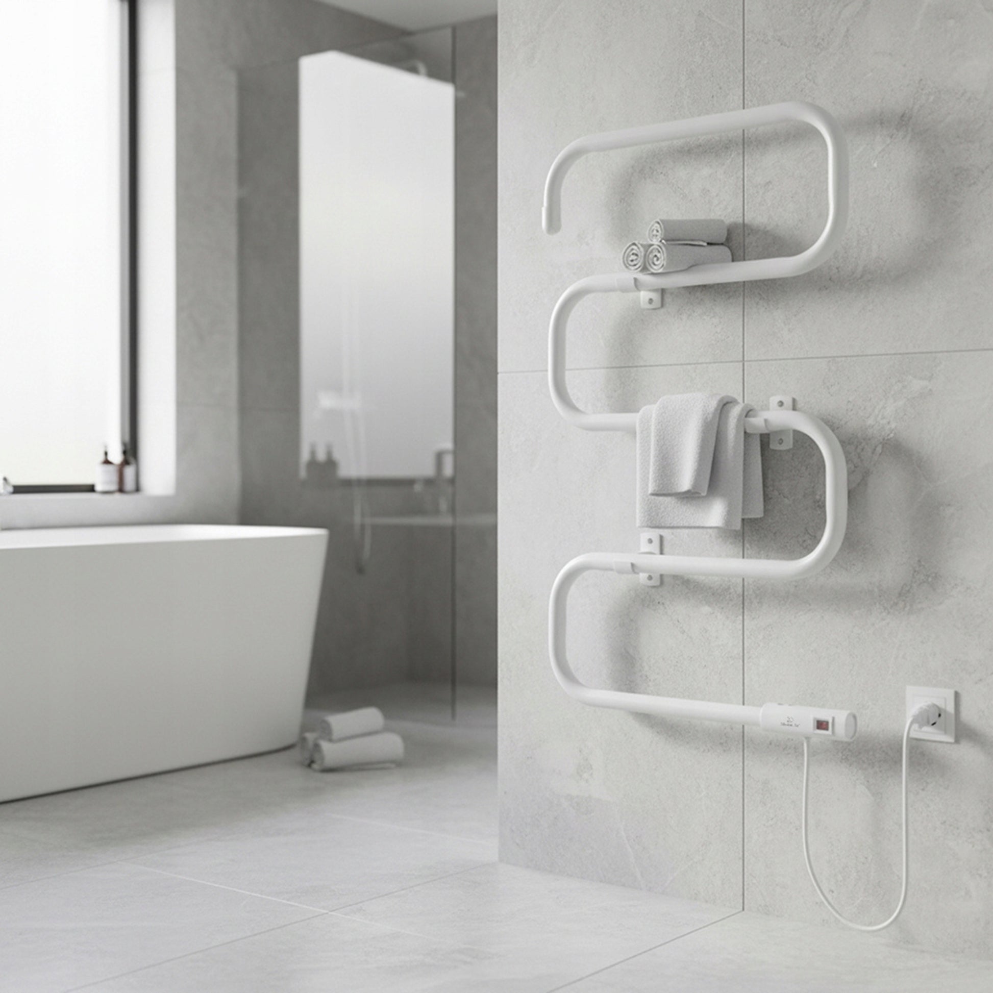 Elektrinis vonios radiatoriaus stovas pakabinamas rankšluosčių džiovintuvas 100W