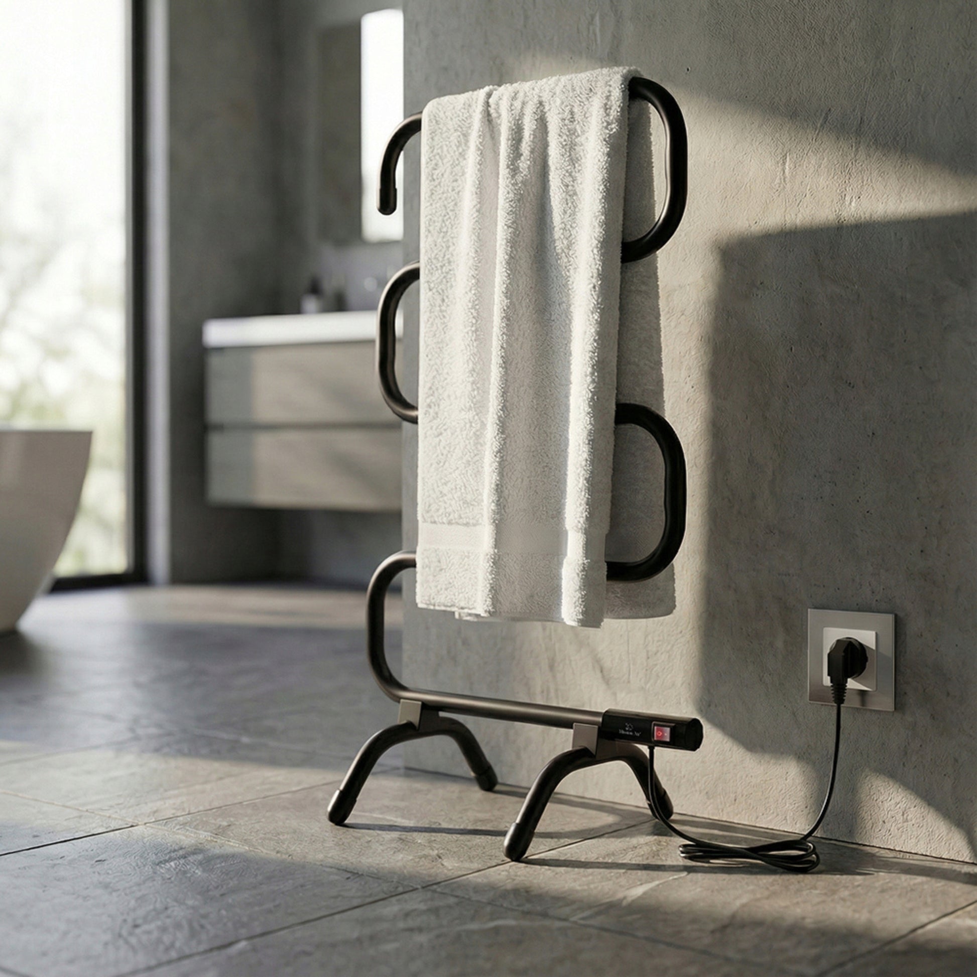 Elektrinis vonios radiatoriaus stovas, pakabinamas rankšluosčių džiovintuvas 100W