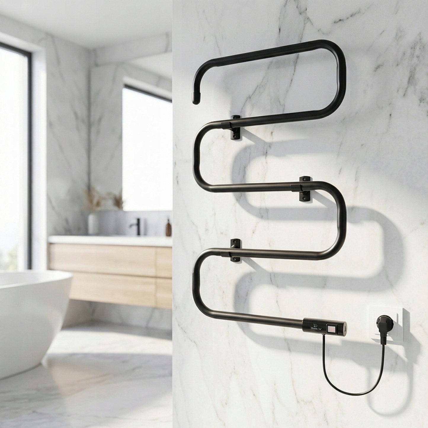 Elektrinis vonios radiatoriaus stovas, pakabinamas rankšluosčių džiovintuvas 100W