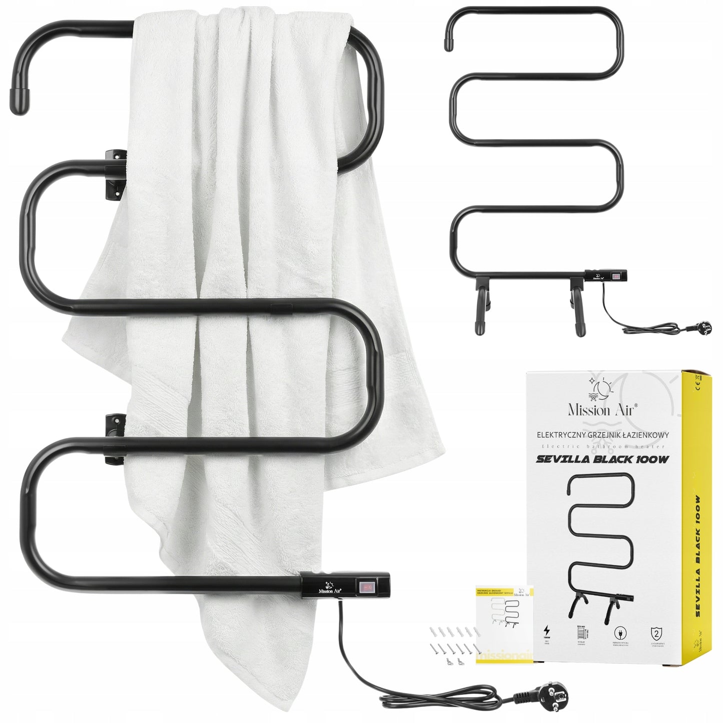 Elektrinis vonios radiatoriaus stovas, pakabinamas rankšluosčių džiovintuvas 100W