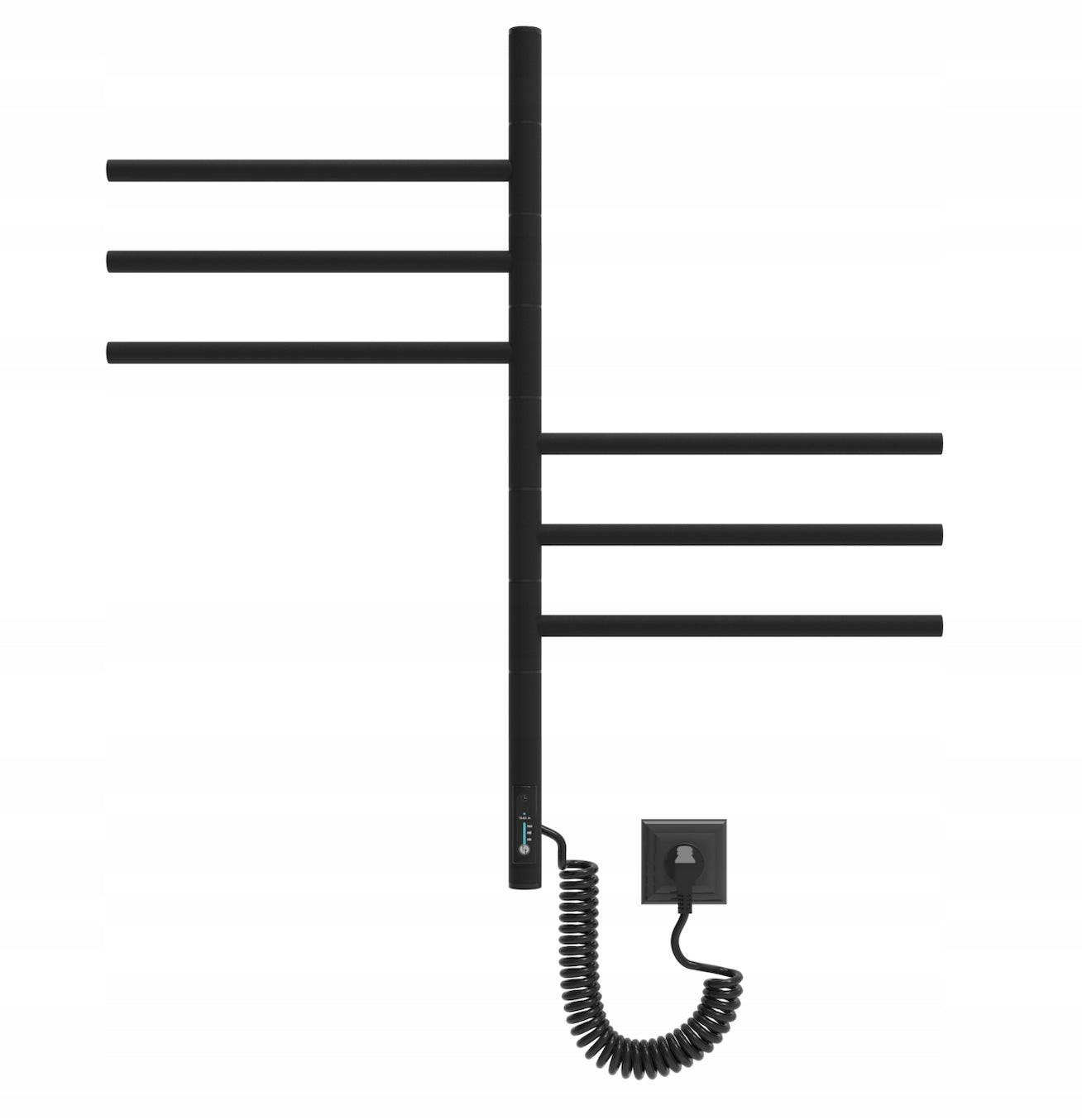 Elektrinis vonios rankšluosčių džiovintuvas JUDANČIOS DALYS, energiją taupantis 78 W, juodas