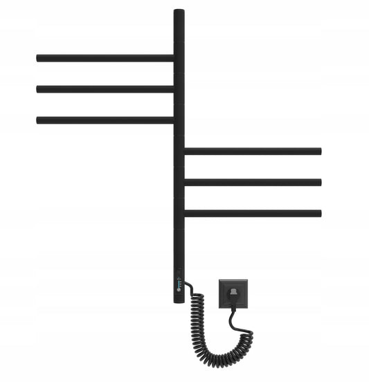 Elektrinis vonios rankšluosčių džiovintuvas JUDANČIOS DALYS, energiją taupantis 78 W, juodas