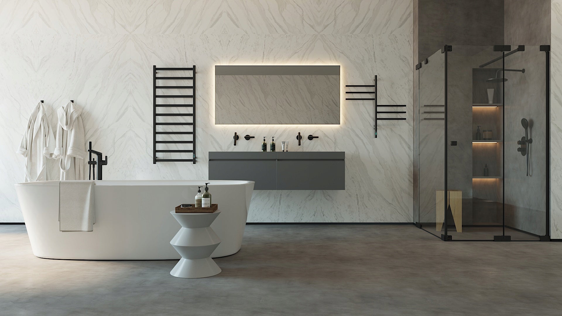 Elektrinis vonios rankšluosčių džiovintuvas JUDANČIOS DALYS, energiją taupantis 78 W, juodas