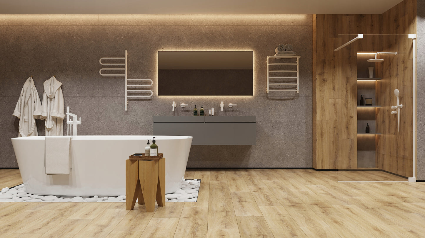 Elektrinis rankšluosčių džiovintuvas su lentyna baltas 610x530