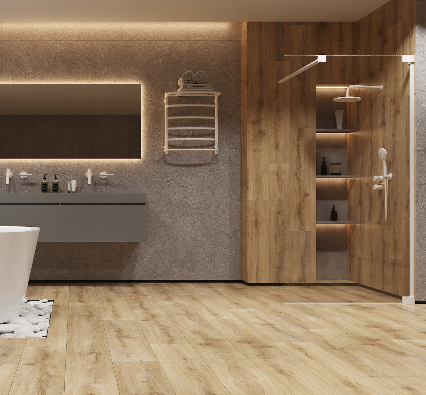 Elektrinis rankšluosčių džiovintuvas su lentyna baltas 610x530