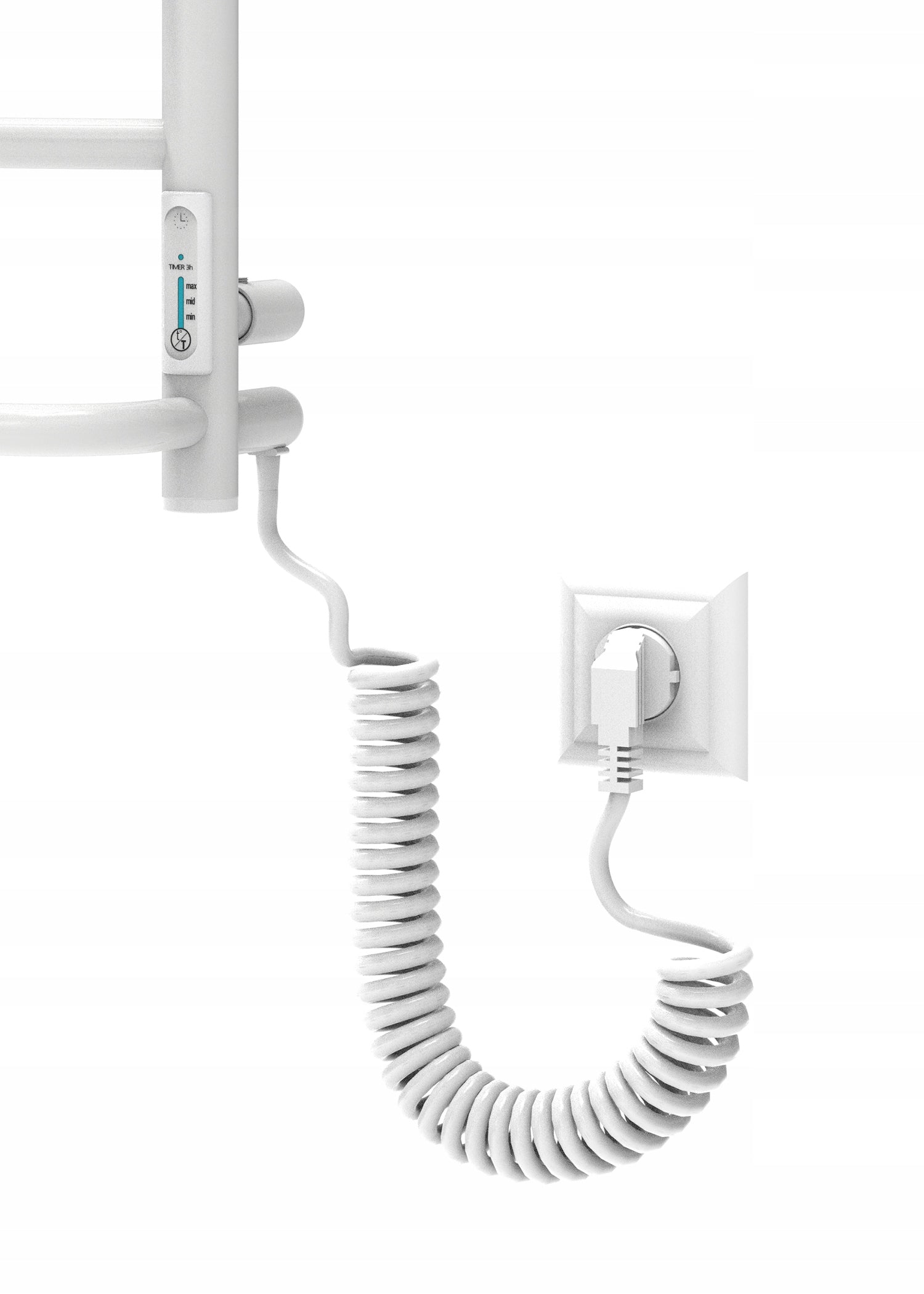 Elektrinis rankšluosčių džiovintuvas su lentyna baltas 610x530