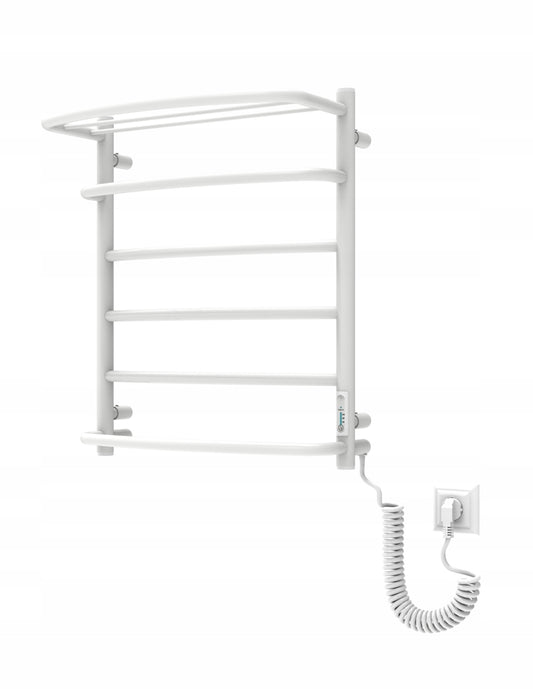 Elektrinis rankšluosčių džiovintuvas su lentyna baltas 610x530