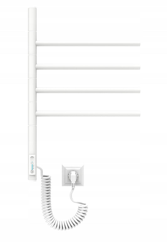 Baltas elektrinis vonios rankšluosčių džiovintuvas 57 W, SUKAMA rankenos, energiją taupantis