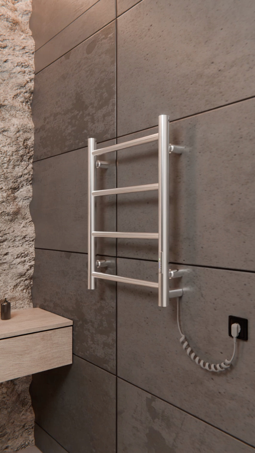 Energijos taupymo elektrinis vonios radiatoriaus 505x400 mm 35W chromas