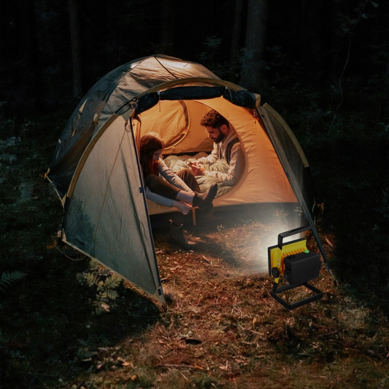 LED DARBINIS STATYBINIS PROŽEKTORIUS 30W AKUMULATORINIS NEŠIOJAMAS Galingas, Ryškus, Su kabeliu