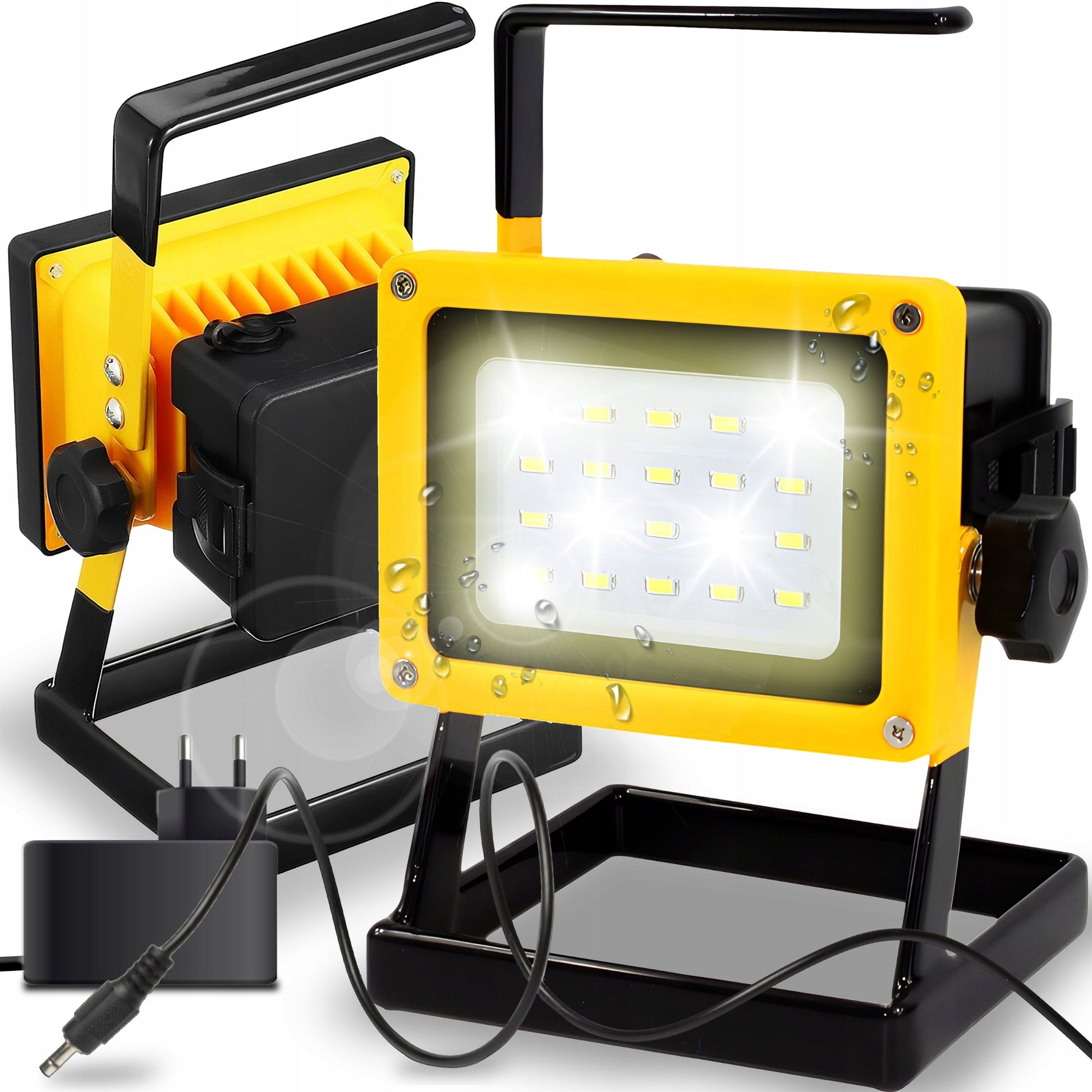 LED DARBINIS STATYBINIS PROŽEKTORIUS 30W AKUMULATORINIS NEŠIOJAMAS Galingas, Ryškus, Su kabeliu