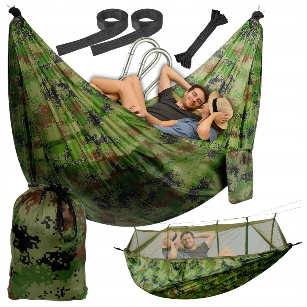 Dviejų asmenų hamakas 260x140 su moskitų tinklu SURVIVAL