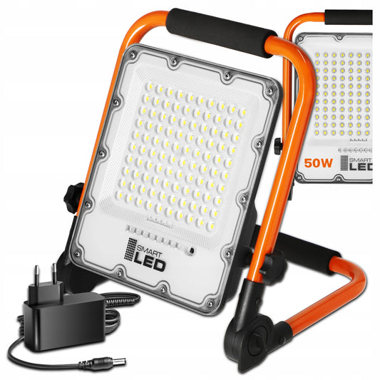 LED Statybinis darbo prožektorius 50W = 400W, Nešiojamas, Akumuliatorinis