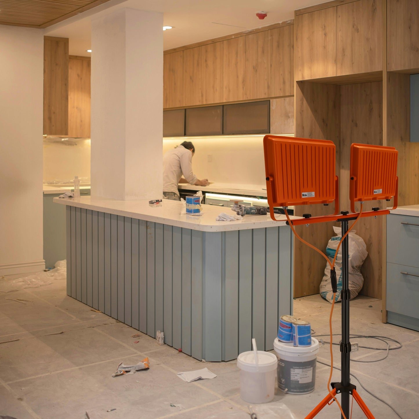 Statyvinis LED Prožektorius 2x 100W 10000lm Statyvas Statybinis Šviestuvas