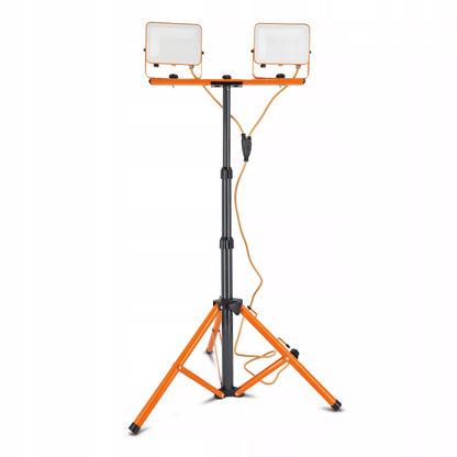 Statinis LED prožektorius statyboms, 2x 50W, 11000lm, stovas, komplektas