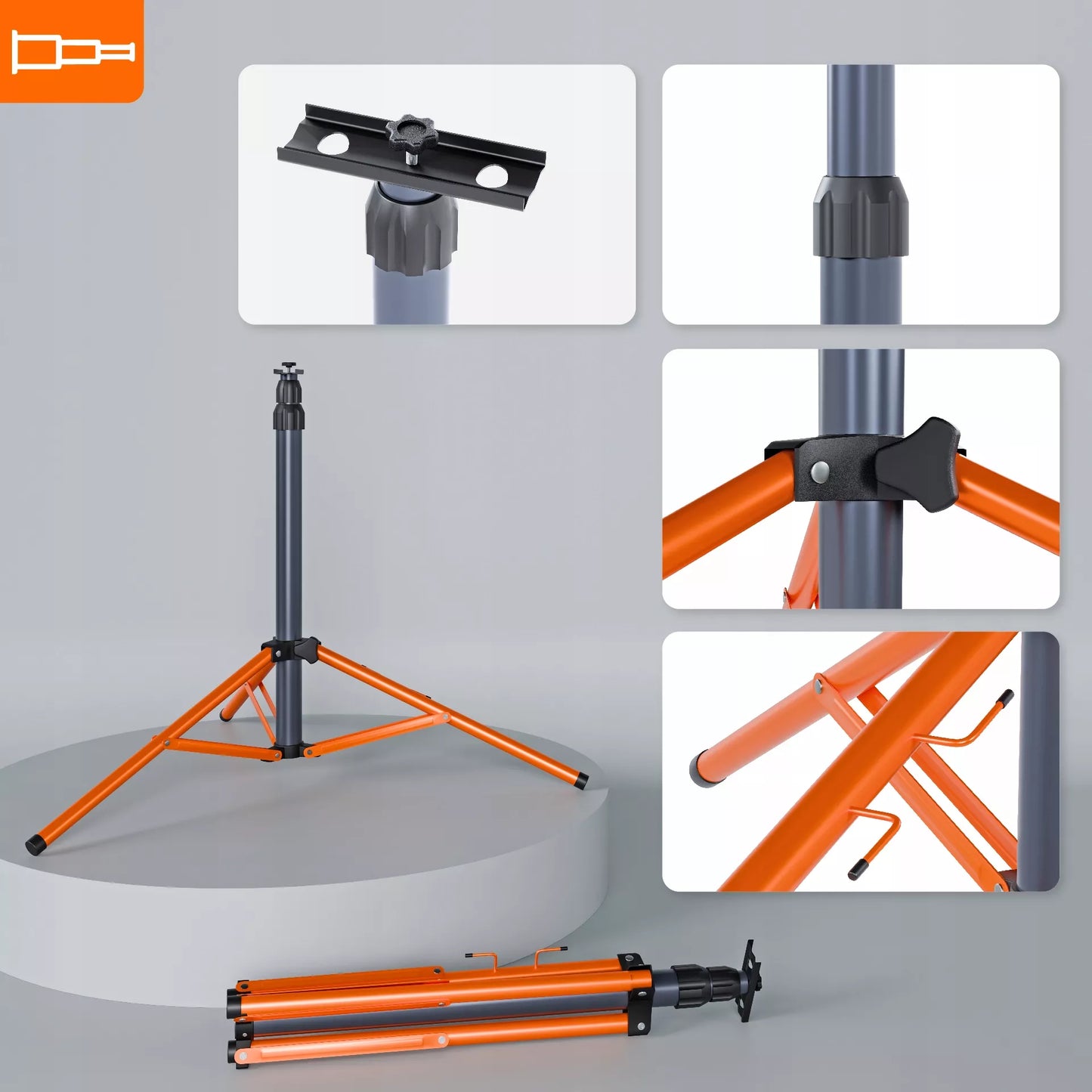 LED Halogeninis statybinis prožektorius 3x 50W 16500lm šviestuvas ant stovo