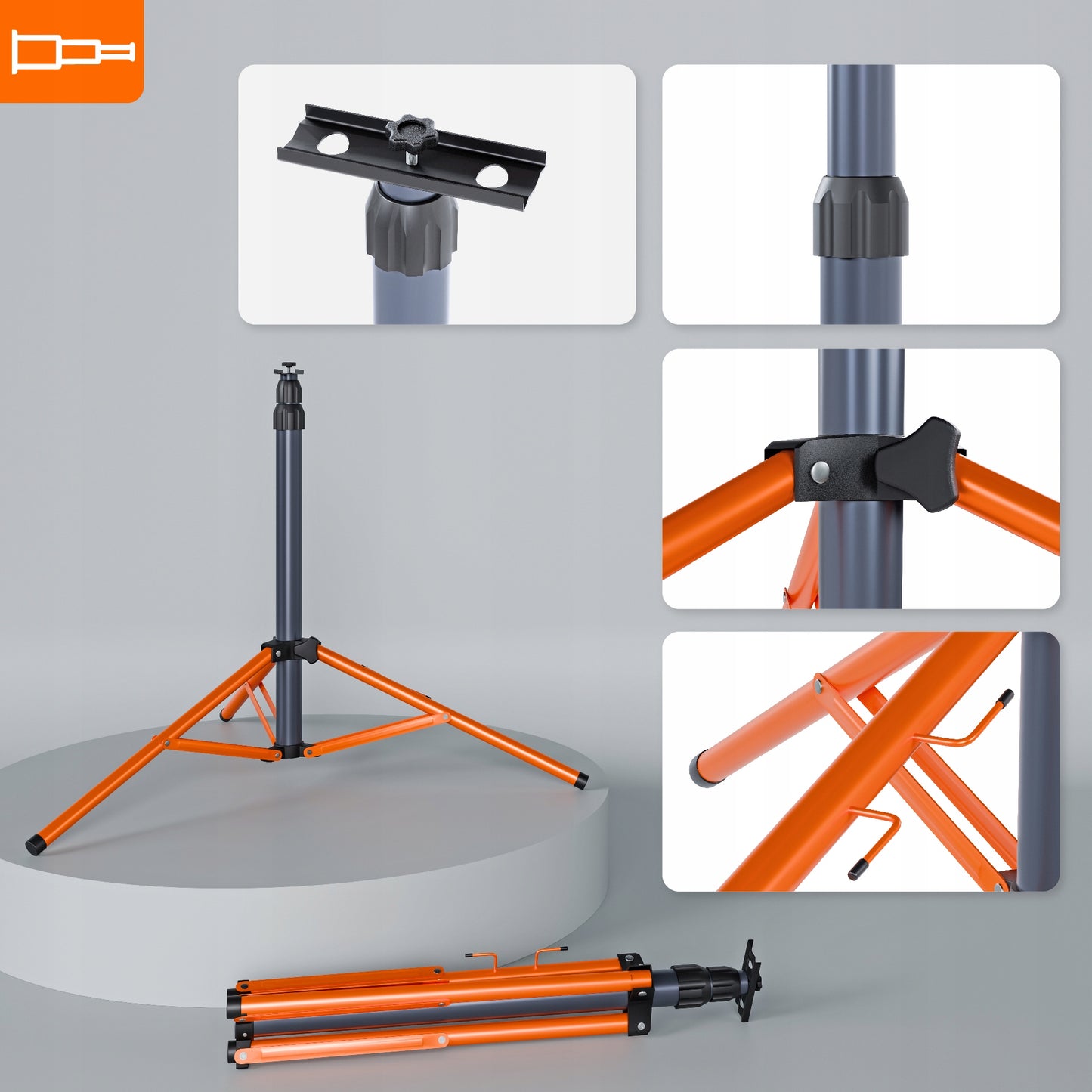 LED Halogeninis statybinis prožektorius 3x 50W 16500lm šviestuvas ant stovo