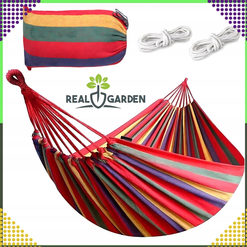 Sodo Hamakas Dviems Asmenims Supynės XXL 250x150 Sutvirtintas 280 kg Krepšys