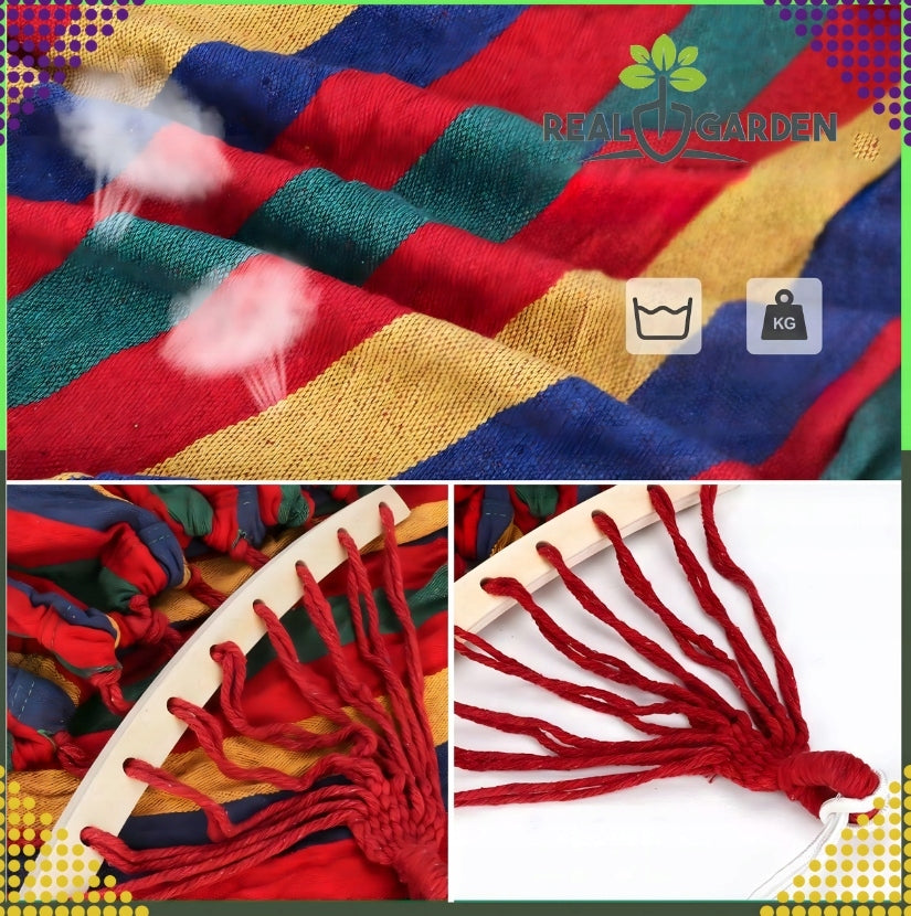 Sodo Hamakas Dviems Asmenims Supynės XXL 250x150 Sutvirtintas 280 kg Krepšys