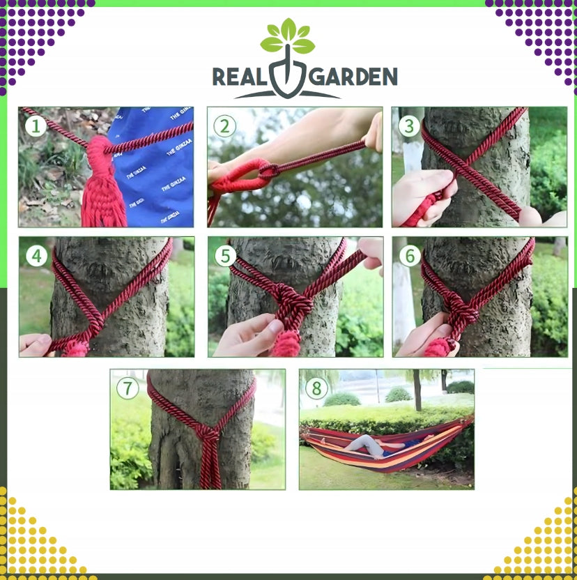 Sodo Hamakas Dviems Asmenims Supynės XXL 250x150 Sutvirtintas 280 kg Krepšys