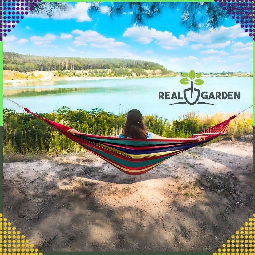 Sodo Hamakas Dviems Asmenims Supynės XXL 250x150 Sutvirtintas 280 kg Krepšys