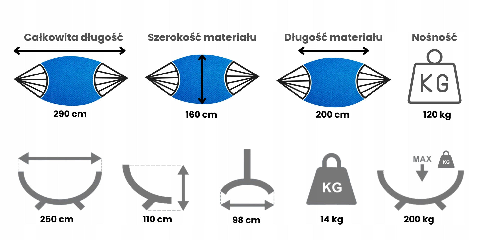 Sodo, terasos hamakas + plieninis stovas hamakui iki 200 kg POTENZA