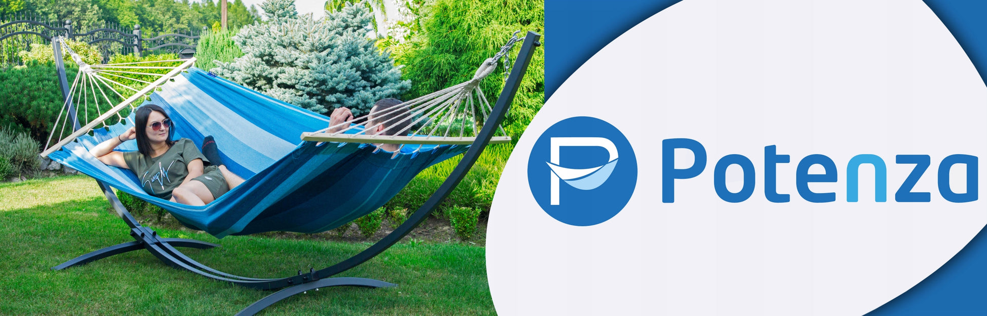 Sąsiedzi staliniu rėmu GRANDE sodo hamakas su POTENZA skersiniais