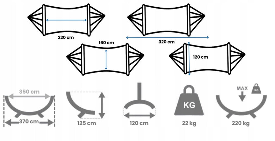 Sąsiedzi staliniu rėmu GRANDE sodo hamakas su POTENZA skersiniais