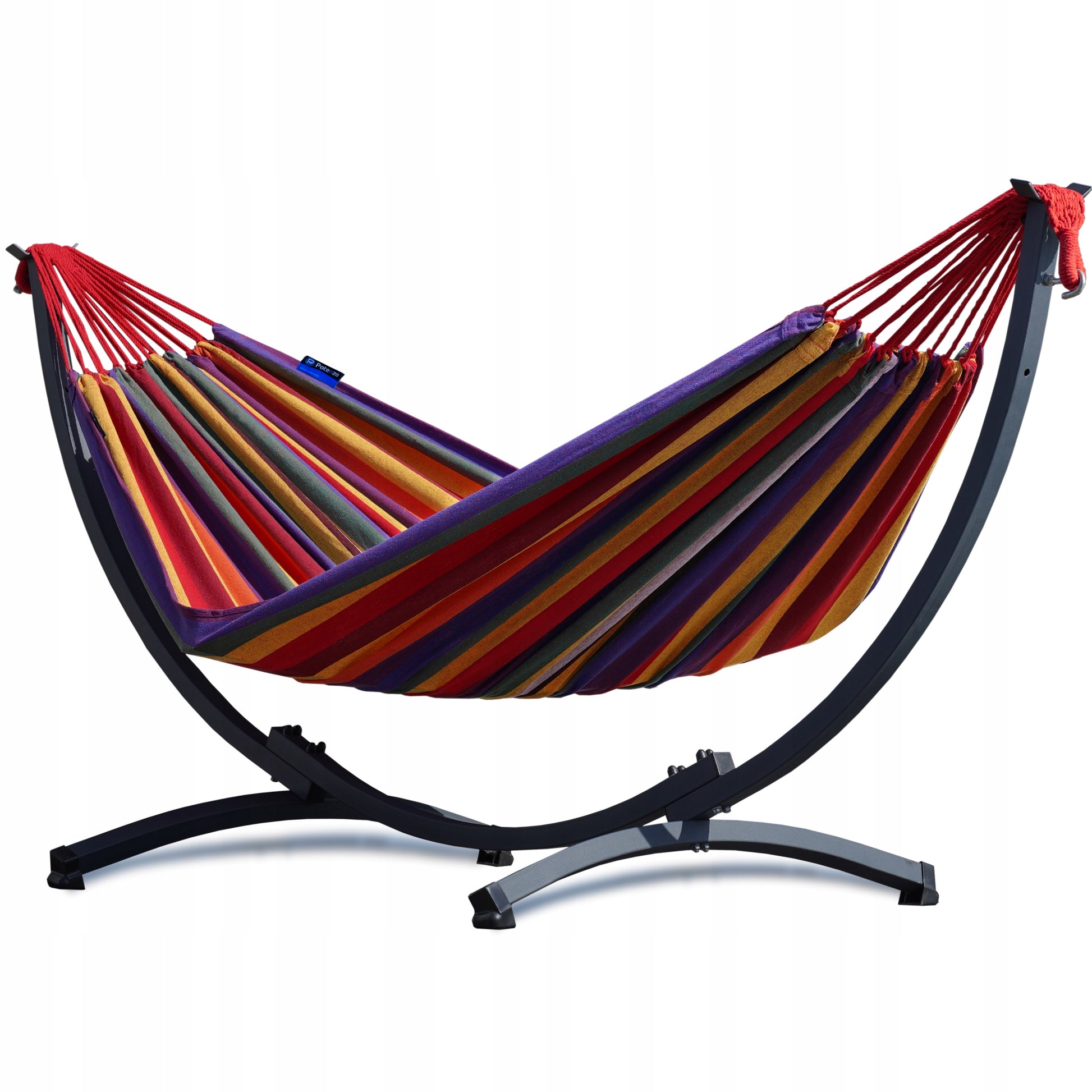 Tvirtas plieninis hamakas su stovu, sodo hamakas terasai, POTENZA hamako komplektas