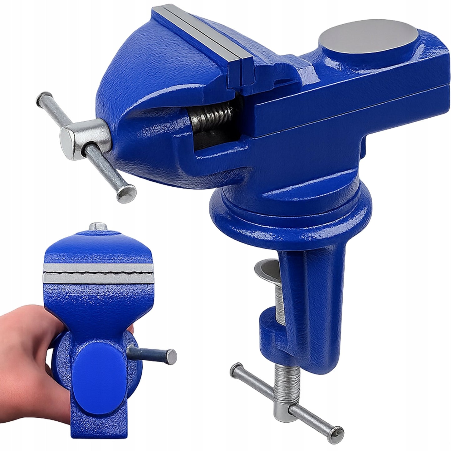 STAKLIŲ SPAUSTUVAS SUKAMAIS PAGRINDU 360° SU PRIKALAMA KALYTE KETUS DARSTALINIS STIPRUS SOLIDIŠKAS