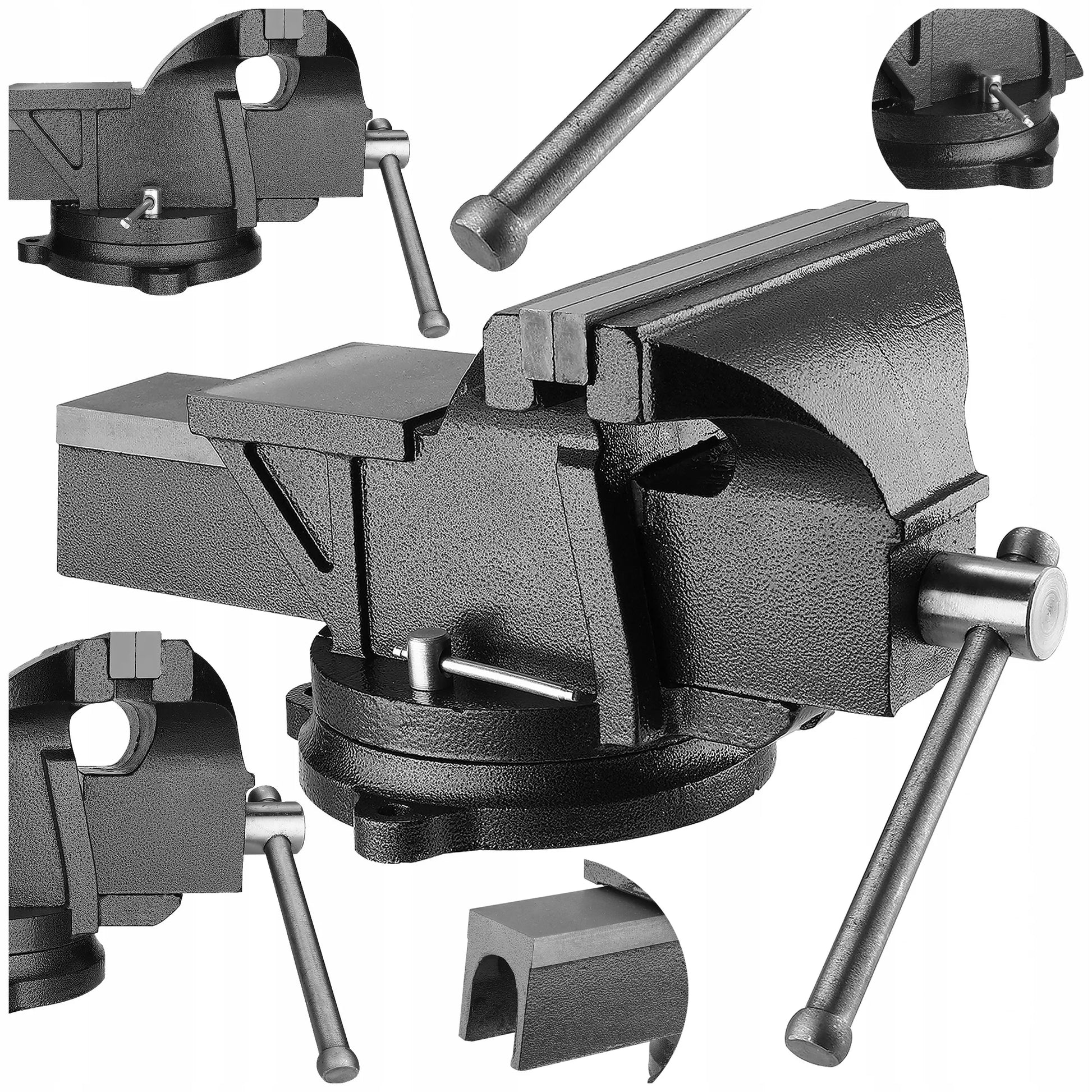 Sukamas metalo apdirbimo spaustuvas su priekalu, 140 mm, 10 kg, ketaus, DEKO