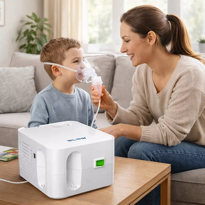 PNEUMATINIS STŪMOKLINIS INHALIATORIUS NEBULIZATORIUS VAIKAMS IR SUAUGUSIEMS, 2 KAUKĖS