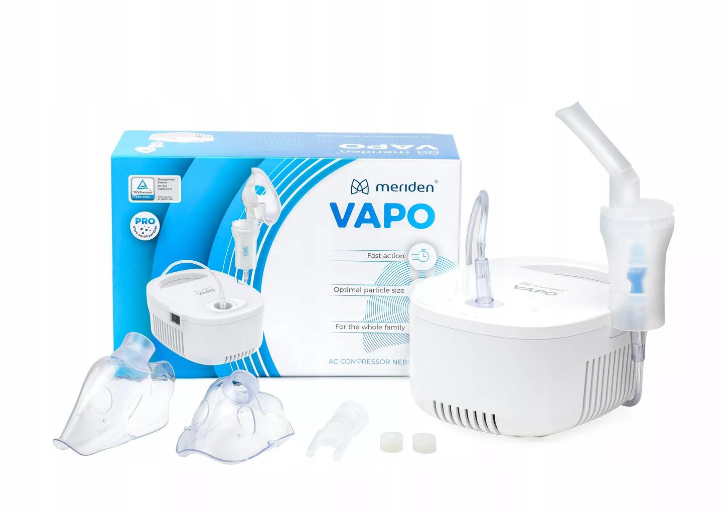 TIESINIS INHALIATORIUS NEBULIZATORIUS VAIKAMS IR SUAUGUSIEMS Meriden Vapo rinkinys