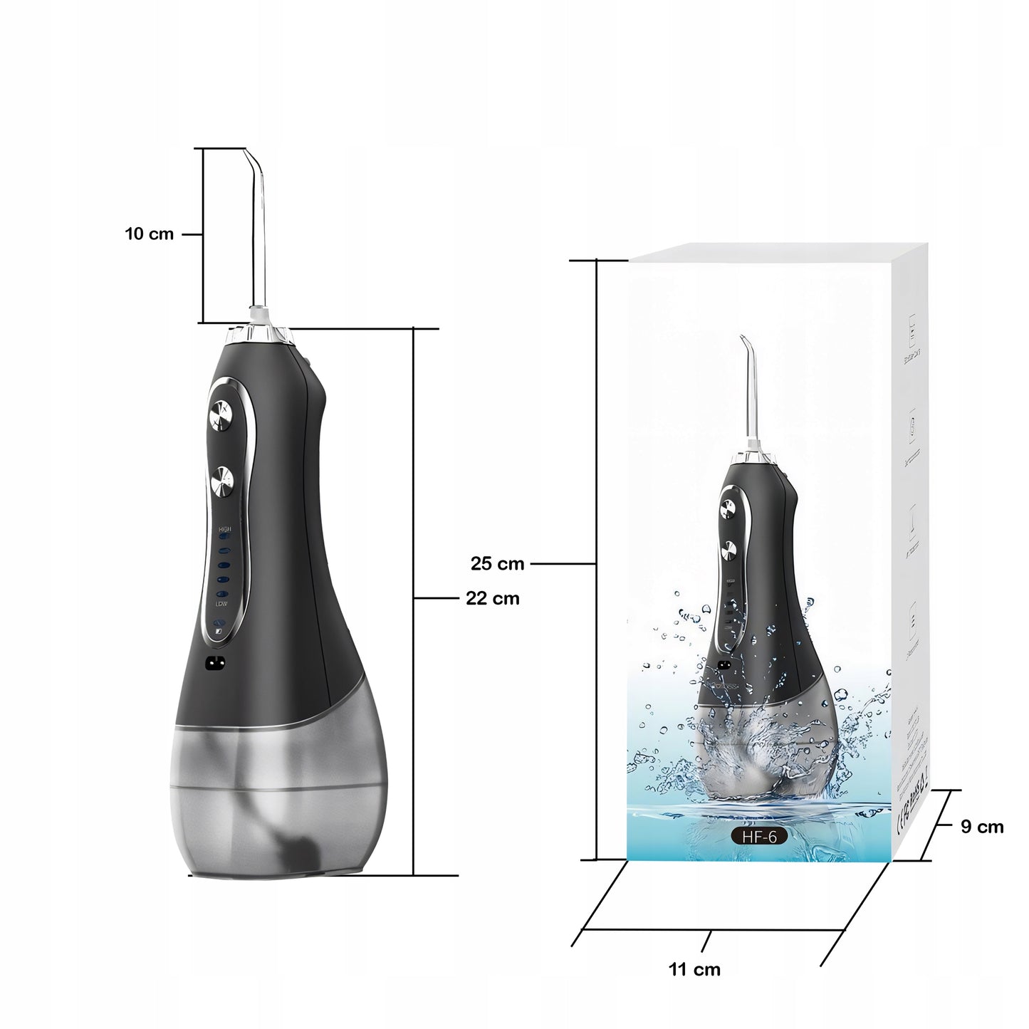 Burno irigatorius 5 režimų, 8 antgaliai, belaidis, dantų, 300ml, dėklas