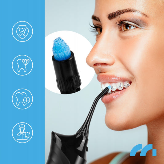 Belaidis dantų irigatorius, profesionalus, 6 antgaliai, 4 režimai, galingas 150 PSI