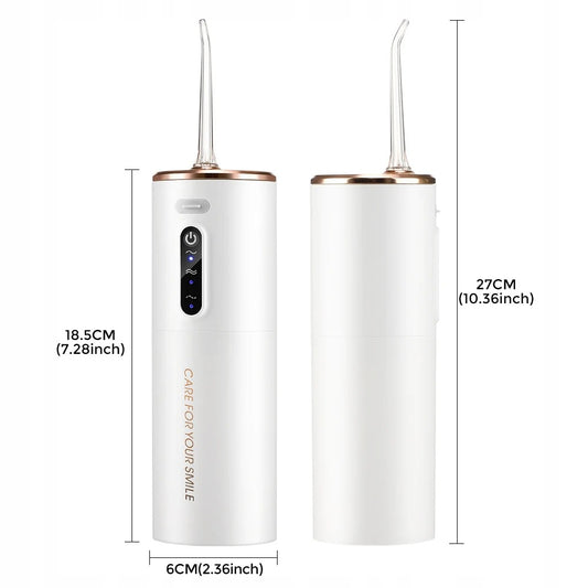 Belaidis USB burnos irigatorius, 2 antgaliai, 3 režimai