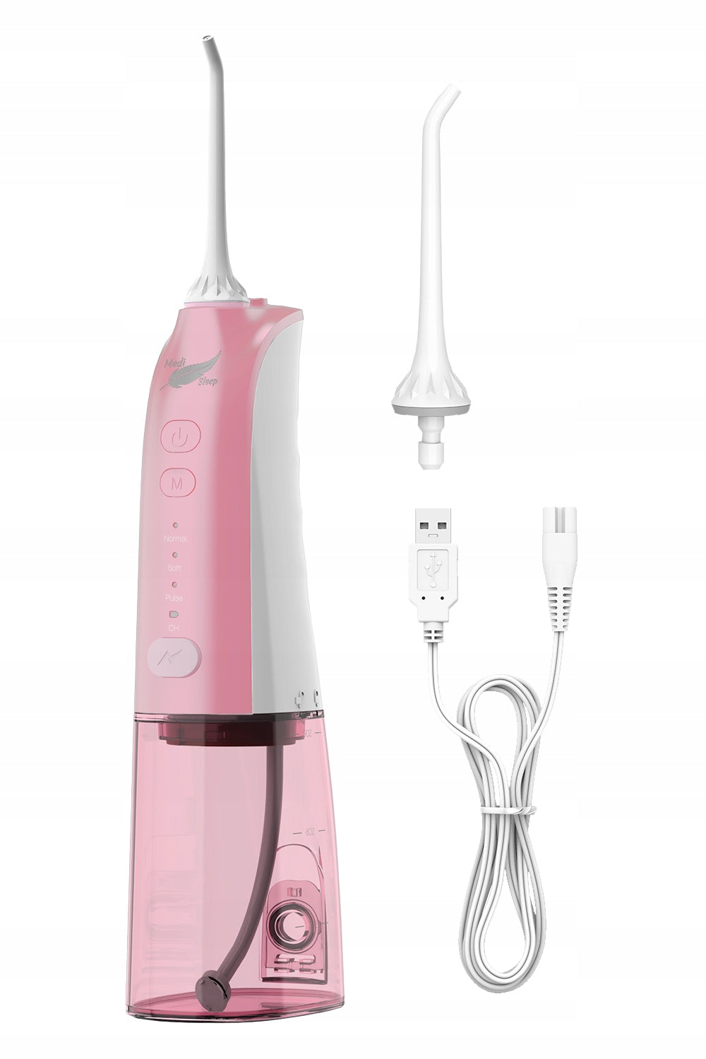 ROŽINIS BELAIDIS PULSACINIS DANTŲ IRIGATORIUS STOMATOLOGINIS 4 REŽIMAI 5