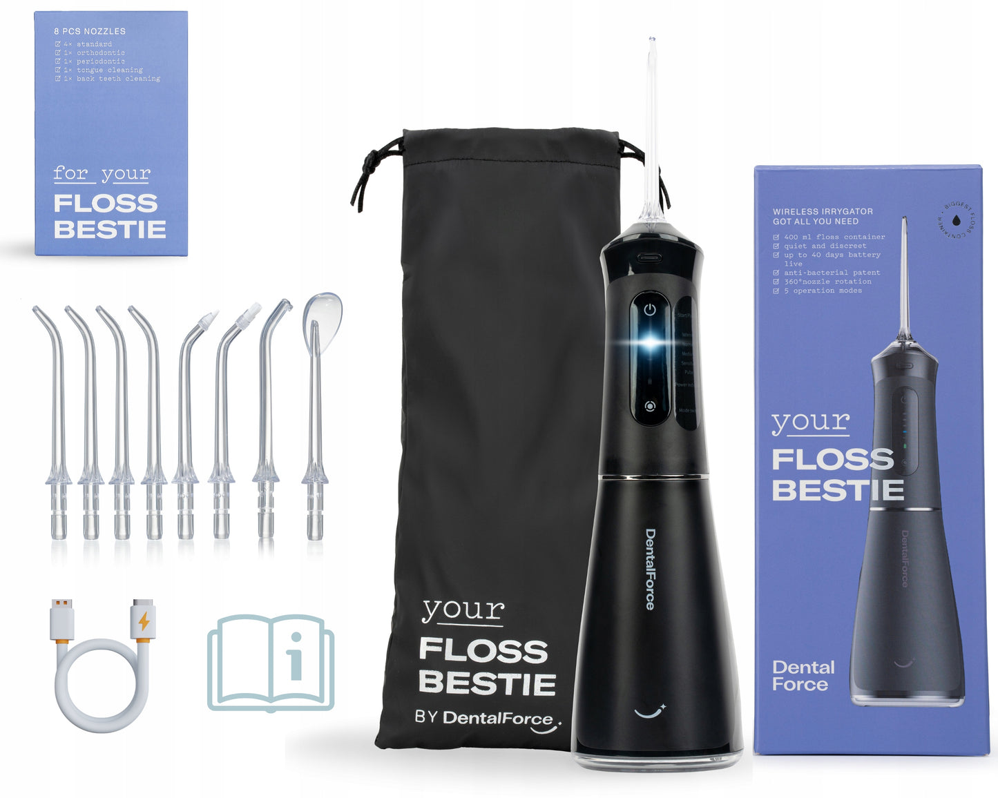 Belaidis dantų irigatorius burnos higienai DentalForce 400ml