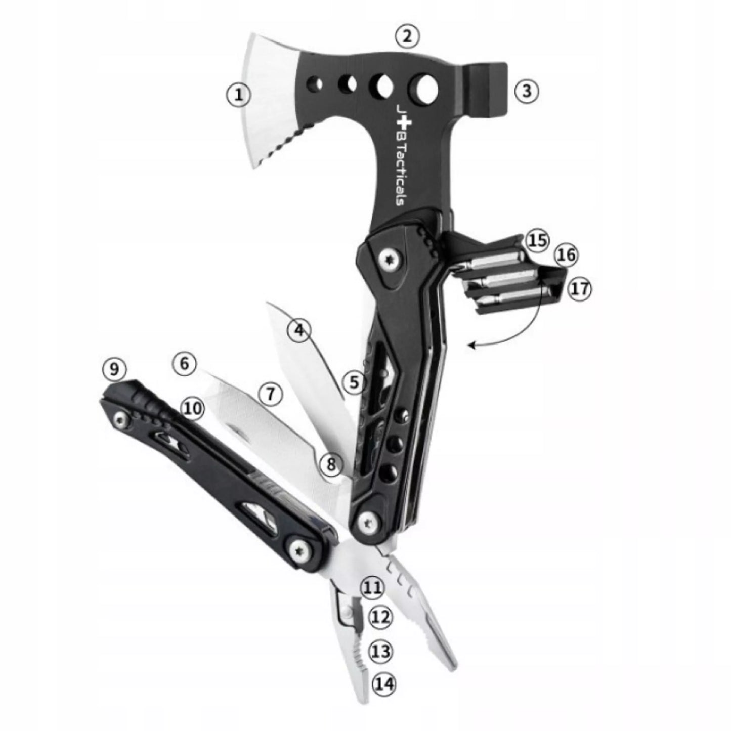 JB Tacticals MULTITOOL 17w1 SURVIVAL KIRVIS J04