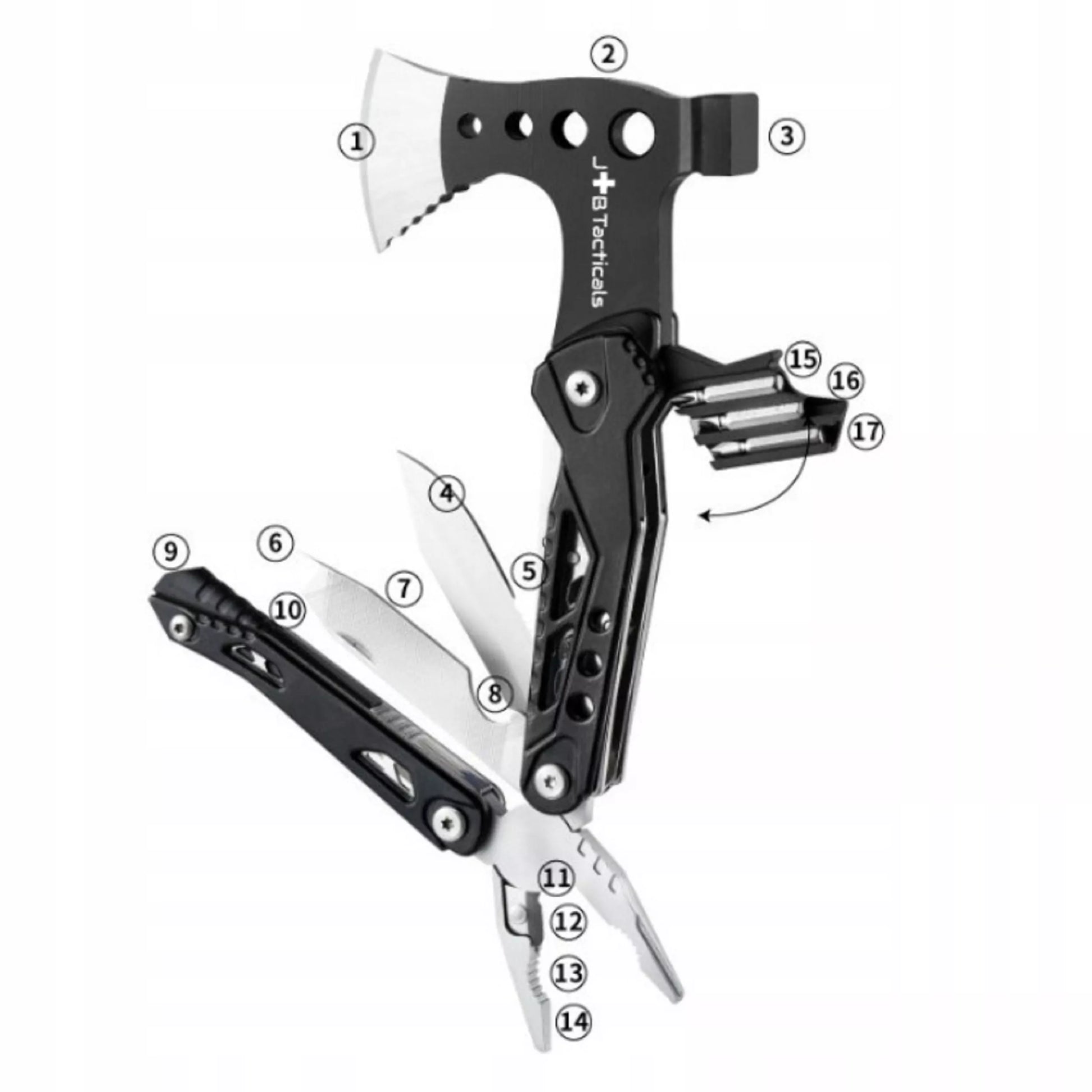 JB Tacticals MULTITOOL 17w1 SURVIVAL KIRVIS J04