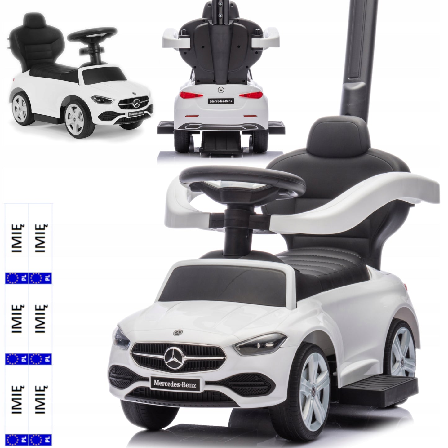 3in1 VAIKIŠKAS AUTOMOBILIS MERCEDES AMG, STUMDUKAS, VAIKŠTYNĖ, MAŠINYTYTĖ SU MINKŠTA SĖDYNE