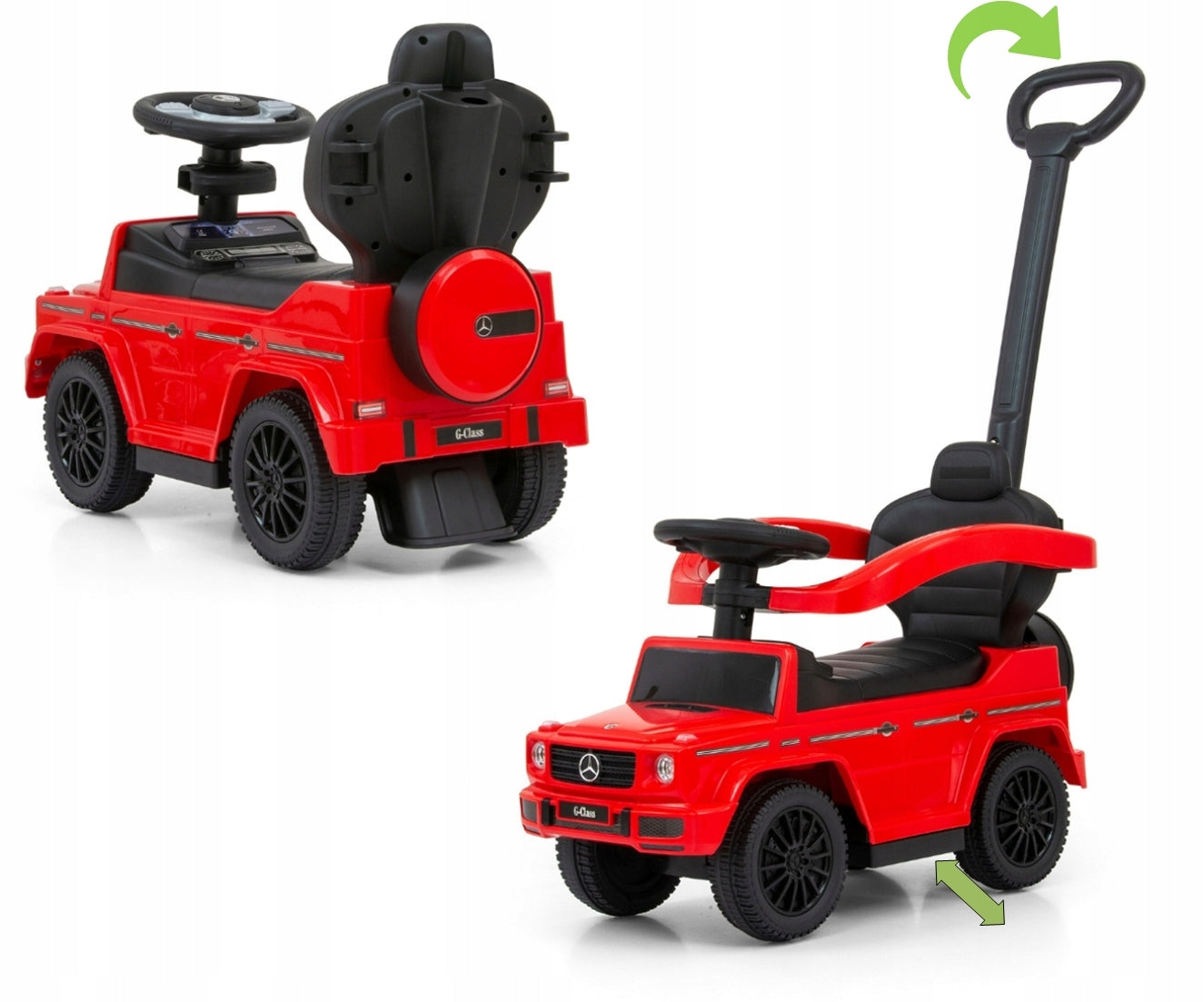 Vaikiškas automobilis MERCEDES stumdukas, vaikštynė su guminiais ratais, automobilis dovanai