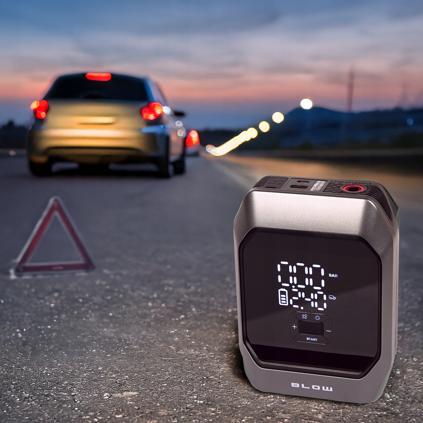 JUMP STARTER KOMPRESOR SIURBLYS TINTUVAS STIPRINTUVAS POWERBANK GALINGAS 9000mAh