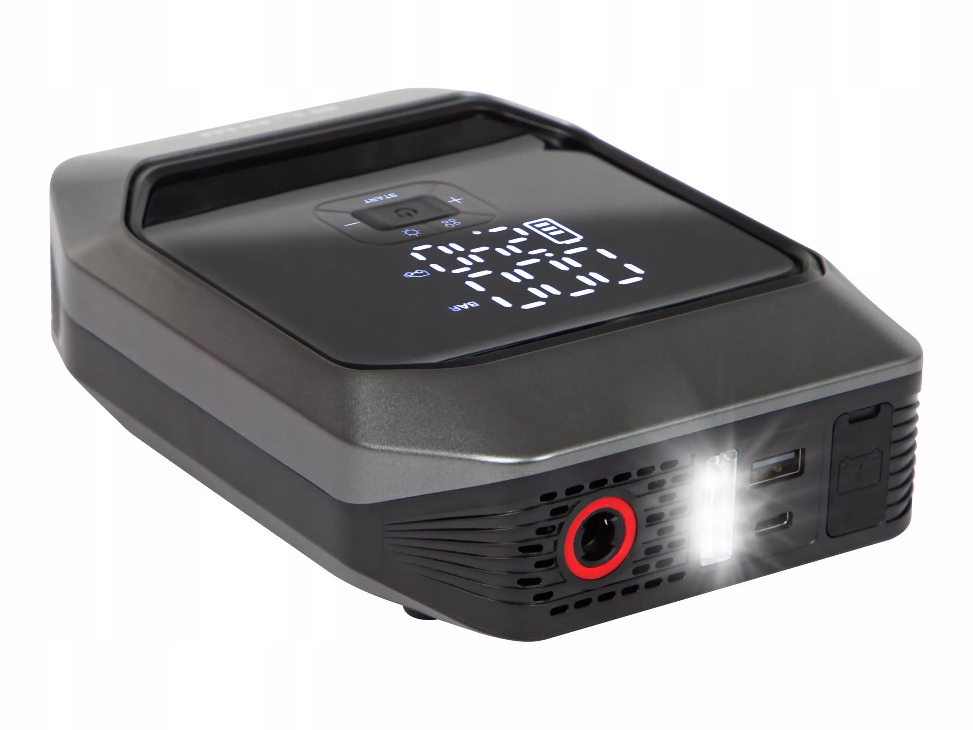 JUMP STARTER KOMPRESOR SIURBLYS TINTUVAS STIPRINTUVAS POWERBANK GALINGAS 9000mAh