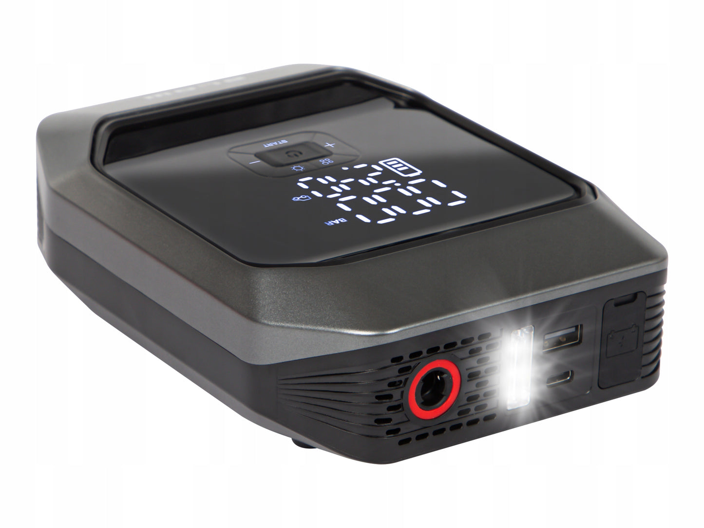 JUMP STARTER KOMPRESOR SIURBLYS TINTUVAS STIPRINTUVAS POWERBANK GALINGAS 9000mAh