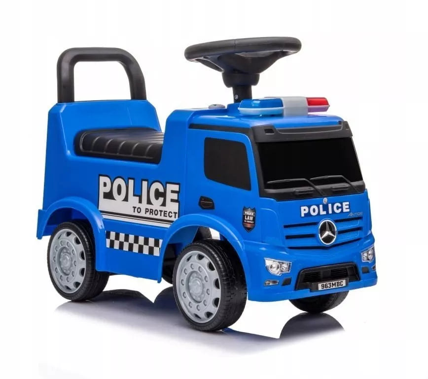 Vaikiškas policijos automobilis stumdukas vaikštynė Mercedes Antos berniukui