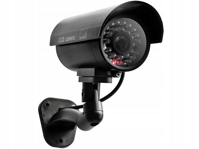 Imitacinė CCTV kamera su saulės energija, stebėjimo kamera, mirksinti LED lemputė, skirta montuoti ant sienos