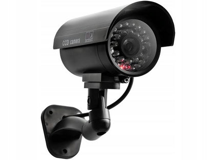 Imitacinė CCTV kamera su saulės energija, stebėjimo kamera, mirksinti LED lemputė, skirta montuoti ant sienos